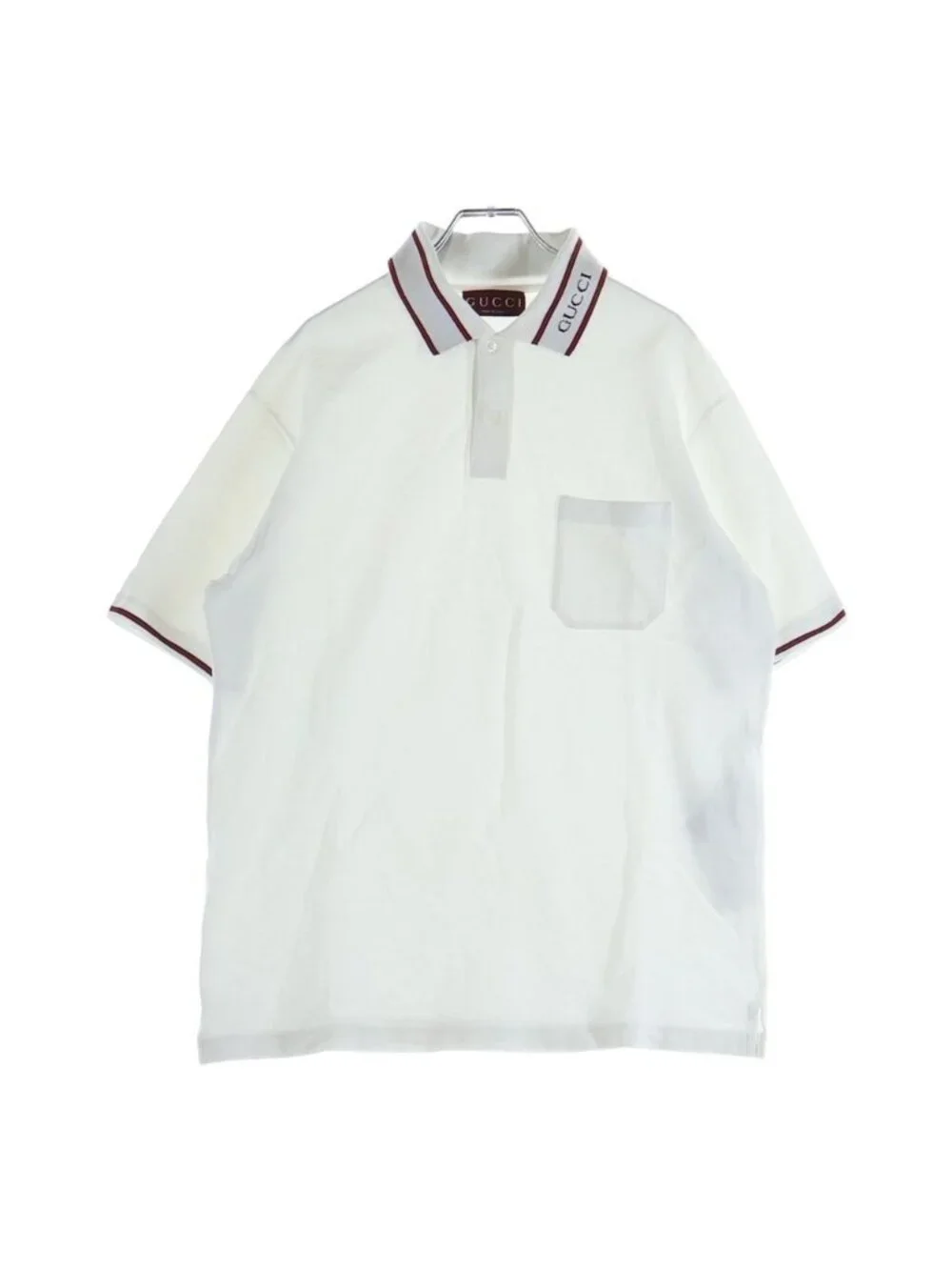 Gucci Collar Logo S Polo Color Short Sleeve Shirt White